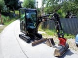 2019 Caterpillar 301.6-05A mini excavator, front three-quarter view