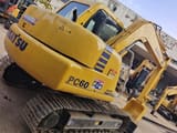 2023 Komatsu PC60 Minibagger, Ansicht von hinten-dreiviertel