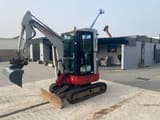2019 Takeuchi TB23R mini excavator, front three-quarter view