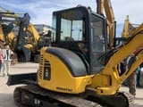 2022 Komatsu PC35MR mini excavator, rear three-quarter view
