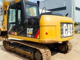 2020 Caterpillar 313D2 GC crawler excavator, rear three-quarter view