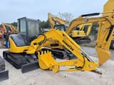 2020 Komatsu PC35MR mini excavator, front three-quarter view