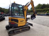 XCMG XE27E mini excavator, rear three-quarter view