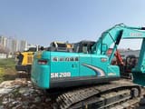 2022 Kobelco SK200 Super crawler excavator, rear three-quarter view