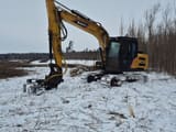2023 Sany SY135C crawler excavator with tree cutting head, side view