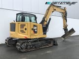 2019 Caterpillar 308 CR mini excavator, rear three-quarter view