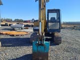 Kobelco SK60 mini excavator, front view