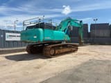 2019 Kobelco SK500LC-10 crawler excavator rear three-quarter view