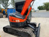 2023 Hitachi Zaxis 55 mini excavator, rear three-quarter view