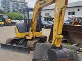 2017 Komatsu PC40MR mini excavator, front three-quarter view