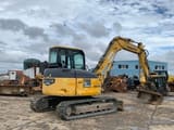 2008 Komatsu PC88MR6 mini excavator, rear three-quarter view