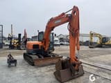 2017 Doosan DX85R-3 mini excavator, front three-quarter view