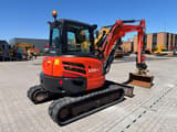 2020 Kubota U55-4 mini excavator, rear three-quarter view