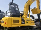2023 Komatsu PC350-8 crawler excavator, rear three-quarter view