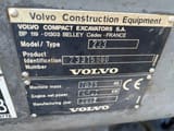 2002 Volvo EC 70 mini excavator identification plate