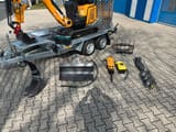 Berger Kraus BK1350JSR mini excavator with trailer and attachments