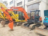 2020 Doosan DH55 Gold mini excavator, side view