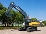 2026 Hyundai HX375L crawler excavator, side profile view