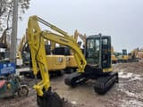 2023 Yanmar VIO55 mini excavator, front three-quarter view
