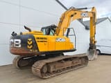 2017 JCB JS220LC crawler excavator, rear three-quarter view