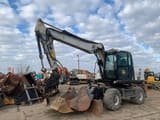 2018 JCB JS145W wheel excavator, side view
