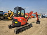 2021 Kubota U35 mini excavator, rear three-quarter view