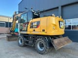 2017 Caterpillar M314F wheel excavator, rear three-quarter view