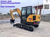 2026 Sany SY55U mini excavator, three-quarter view