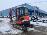 2014 Kubota U35-3 mini excavator, rear three-quarter view