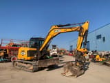 2017 JCB 100C-1 mini excavator, side view