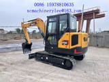 2023 Sany SY55U mini excavator, rear three-quarter view