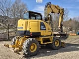 2013 Komatsu PW118 MR-8 wheel excavator, rear three-quarter view