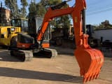 2021 Hitachi Zaxis 50 mini excavator, front three-quarter view