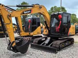 2023 Sany SY75C mini excavator, front three-quarter view