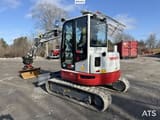 2022 Takeuchi TB257FR crawler excavator, rear three-quarter view
