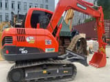 2023 Doosan DX80 mini excavator, side view