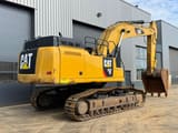2018 Caterpillar 352F crawler excavator, rear three-quarter view