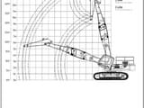 2016 Hyundai R520LC-9A crawler excavator technical range diagram