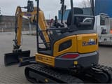 XCMG XE27E mini excavator, rear three-quarter view