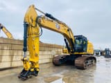 2023 Caterpillar 352 crawler excavator, side profile view