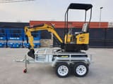 JPC HT-12 mini excavator on a trailer