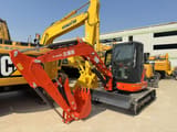 2022 Kubota U55-4 mini excavator, front three-quarter view