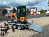 Mini Bagger Minibagger BK1250KSR Inkl. 2-ACHS-TIEFLADER Und Zubehörpaket Groß *INKL.19% MWST*Schwenkarm*Verstellfahrw*Sofort!*