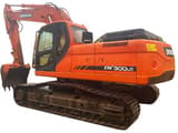 2013 Doosan DX300LC crawler excavator, rear three-quarter view