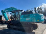 2017 Kobelco SK350 NLC-10 crawler excavator, side view