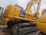 2019 Komatsu PC300-7 crawler excavator, rear three-quarter view