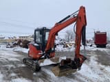 2014 Kubota U35-3 mini excavator, side view