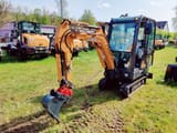 2022 CASE CX19C mini excavator, front three-quarter view