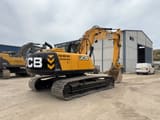 2015 JCB JS220LC crawler excavator, rear three-quarter view