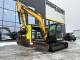 2017 Yanmar SV100-2A mini excavator, front three-quarter view